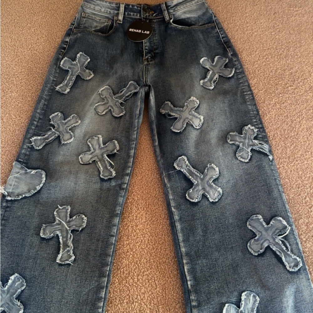 Rehab lab Cross Patch Jeans